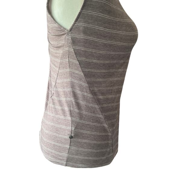 Kuhl Womens Laurel Short Sleeve Shirt Large Mauve Stripe Roll Tab Sides UPF 50 - Picture 8 of 9